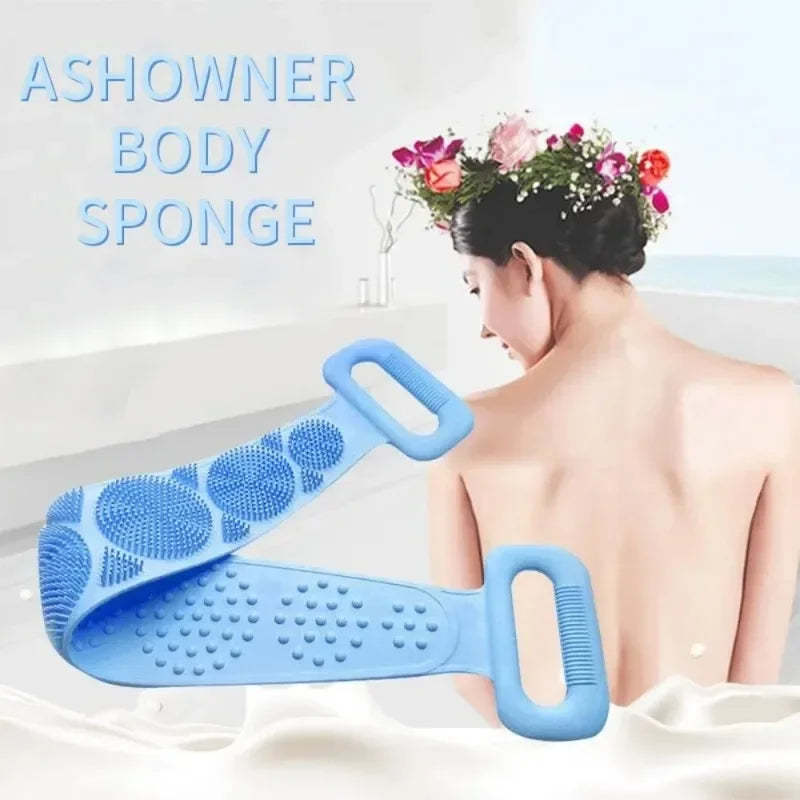 1/2 Silicone Scrubber Back Massage Exfoliating Sponge Bathroom Bath Brush Scrub Shower Brush Body Wash Scrub Removal Bath Spong Oasis Select