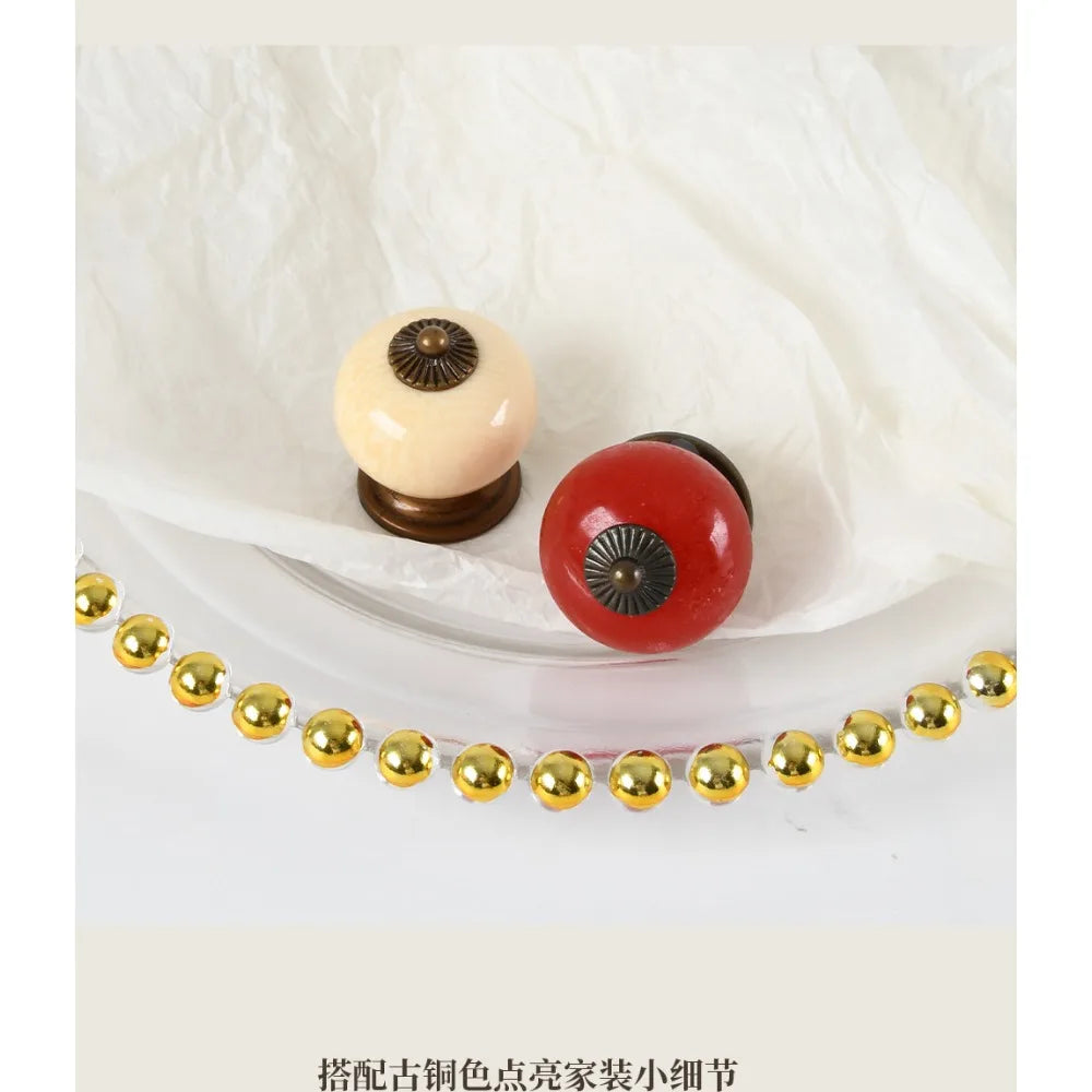 2pcs Vintage Furniture Handle Door Knobs Drawer Cupboard Pull Handle Pumpkin Oasis Select