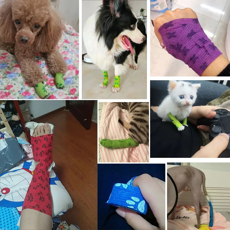 4.5m Medical Therapy Elastic Bandage Sport Protector Strap for Finger Joint Knee First Aid Kit Pet Dog Cat Self Adhesive Bandage Oasis Select