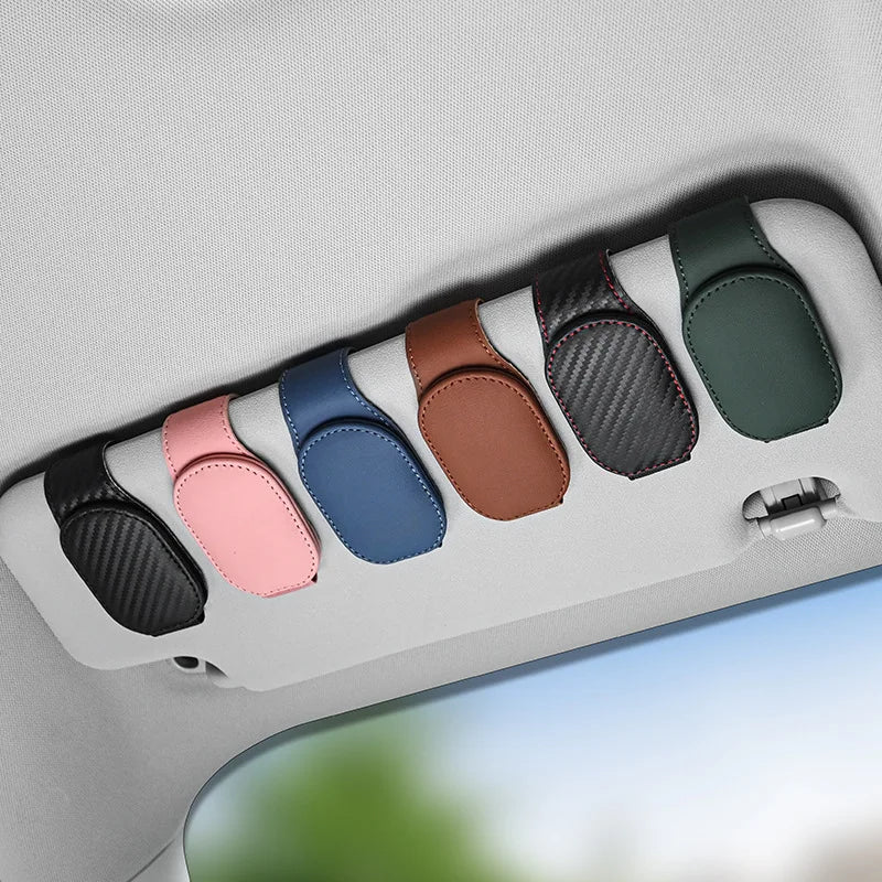Automotive Car Sun Visor Glasses Case Magnetic Sunglasses Clip Card Ticket Holder Stand Fastener Pen Eyeglasses Accessories Oasis Select