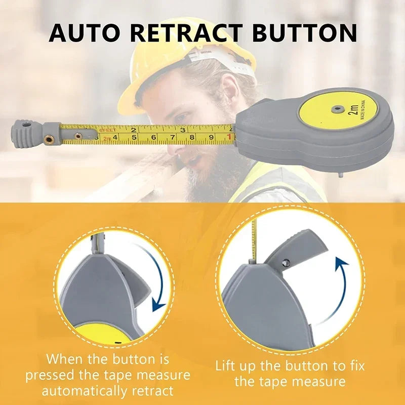 2M Rotape Tape Measure Compass With 10 Pencil Leads Measure Beam Compass For Drawing Circles And Lines Fixable Button Oasis Select