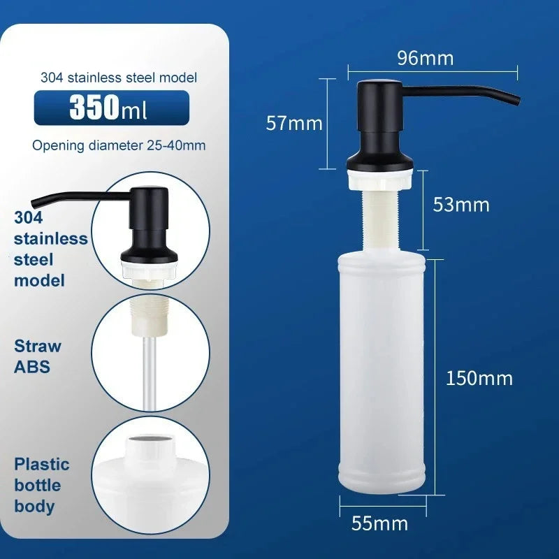 Stainless Steel Sink Soap Dispenser Pump | Kitchen & Bathroom