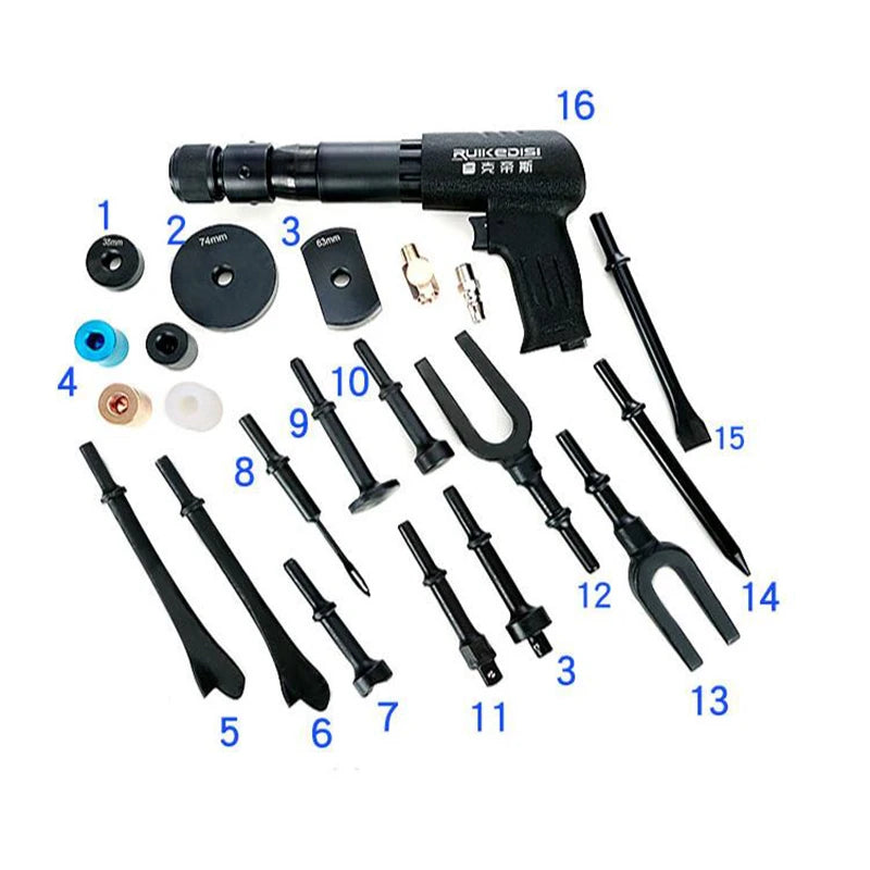Auto Repair Tool Pneumatic Concrete Breaker Ball Joint Remover Flat Point Chisel Plane Air Hammer kit Pneumatic Separating Fork Oasis Select