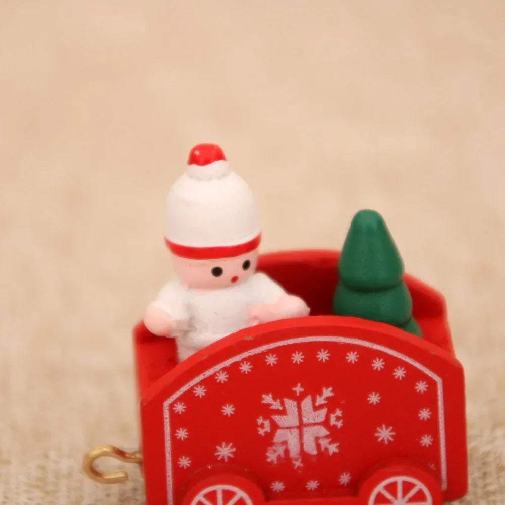 As Shown Christmas Train Decoration Charming Painted Design Easy To Arrange Sturdy Wood Material For Christmas Tree Oasis Select