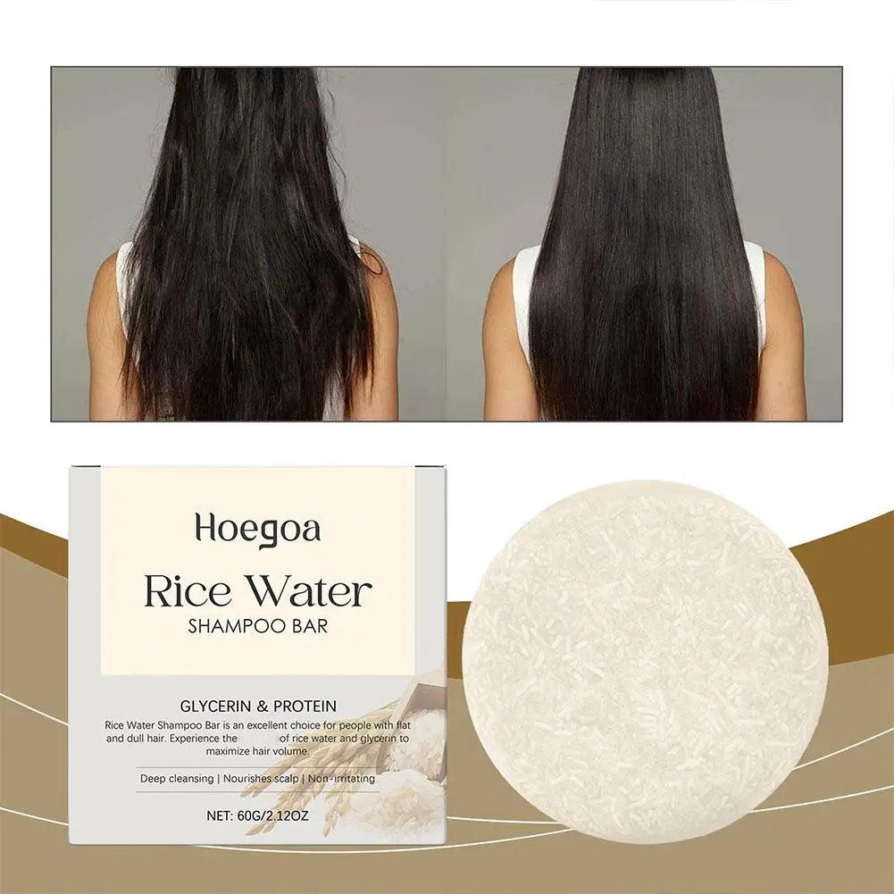Rice Water Shampoo Bar For Hair Growth, Moisture & Shine Anti Hair Soap Bar, Root White Coverage Hair Darkening Shampoo Bar 60g Oasis Select