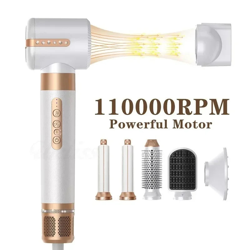 Professional 7 in 1 Auto Wrap Hair Dryer 1400W Powerful Straightener Hot Air Brush Hot Comb Multi Style High Speed Curling Iron Oasis Select