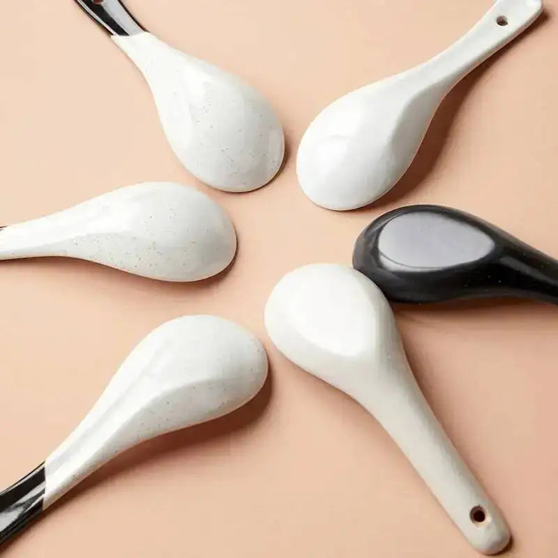Ceramic Soup Spoon Soup noodles rice Spoon For Daily Use Kitchen Tablewear Oasis Select
