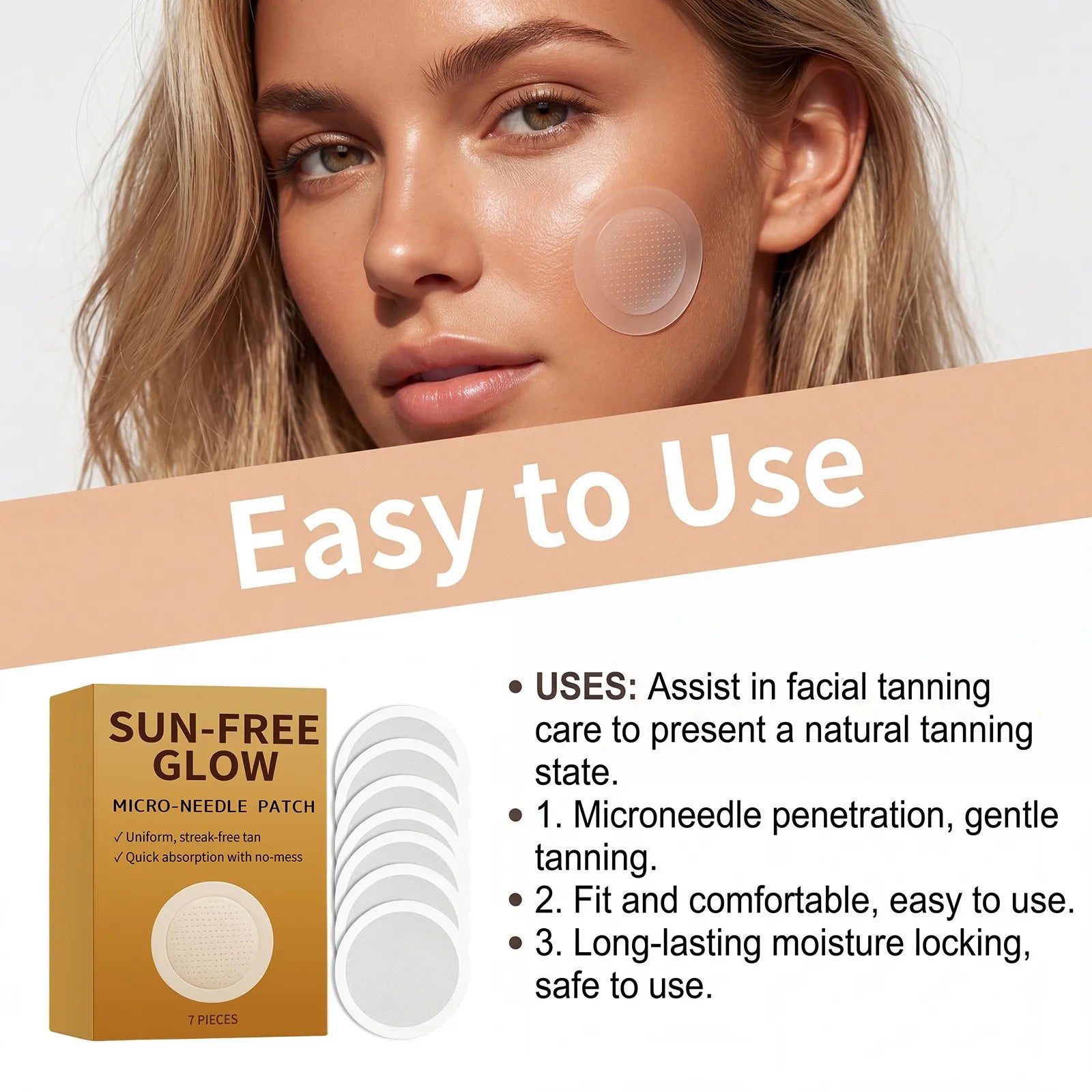 Sunless Tanning Patches Self Tan Patches Natural Bronzing Streak Free Tan Quick Absorption DHA Formula Portable Travel Face Care Oasis Select