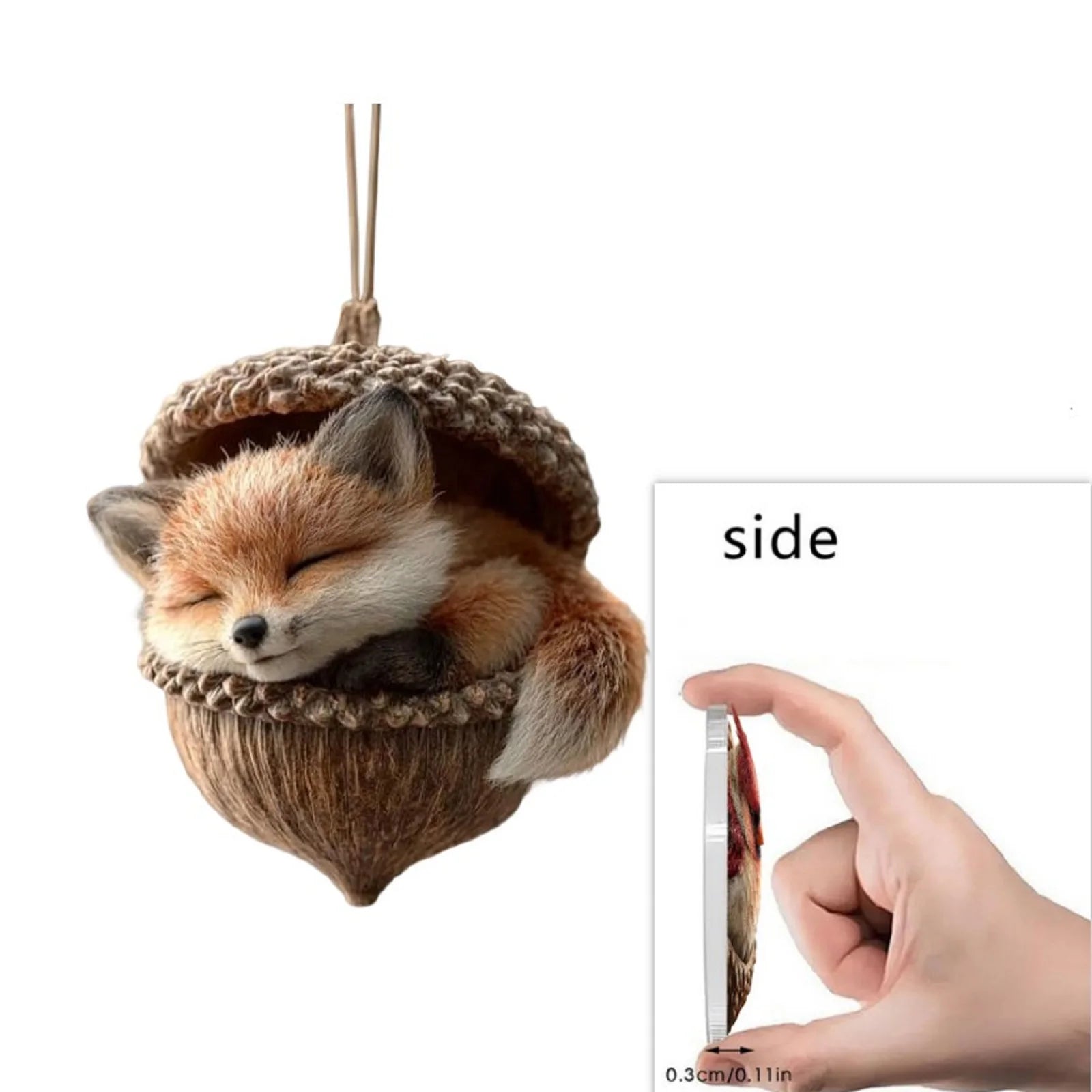 Animal Acorn Christmas Ornaments – Fox Hedgehog Bunny Christmas Tree Ornament Oasis Select C One Size