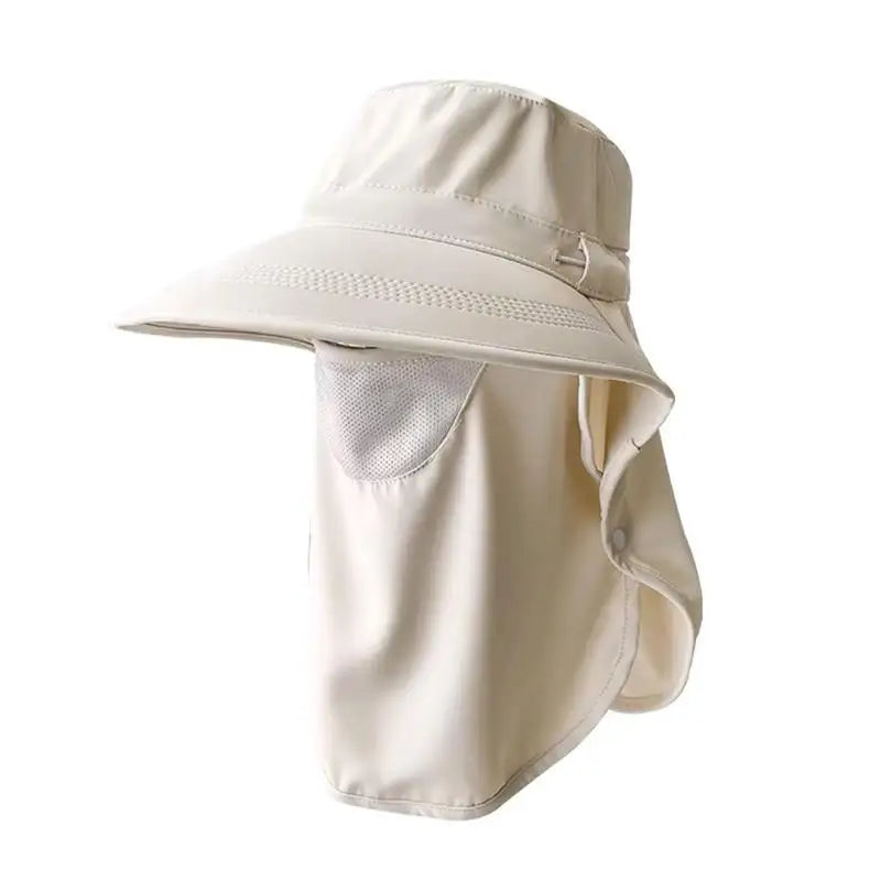 Women Adjustable Neck Flap Sun Hat Wide Brim UPF 50+ UV Protection Breathable Outdoor Travel Beach Cap Oasis Select A11 Beige