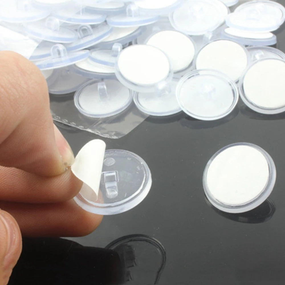Transparent Self-Adhesive Ceiling Hooks | Silicone Disc 10–50 Pack