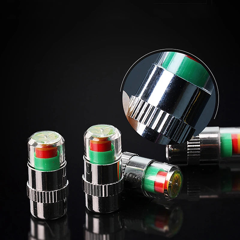 4Pcs/Set Car Tire Pressure Indicator Tire Pressure Gauge Alert Monitoring Valve Cap Sensor For External Valve Detection Oasis Select