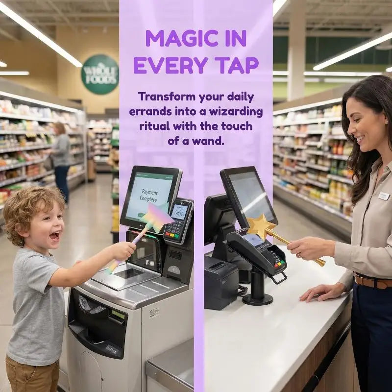 3D Printed Wand Payment Card Holder Creative Magic Inspired Tap to Pay Contactless Card Case for Wizard Cosplay Gifts Oasis Select