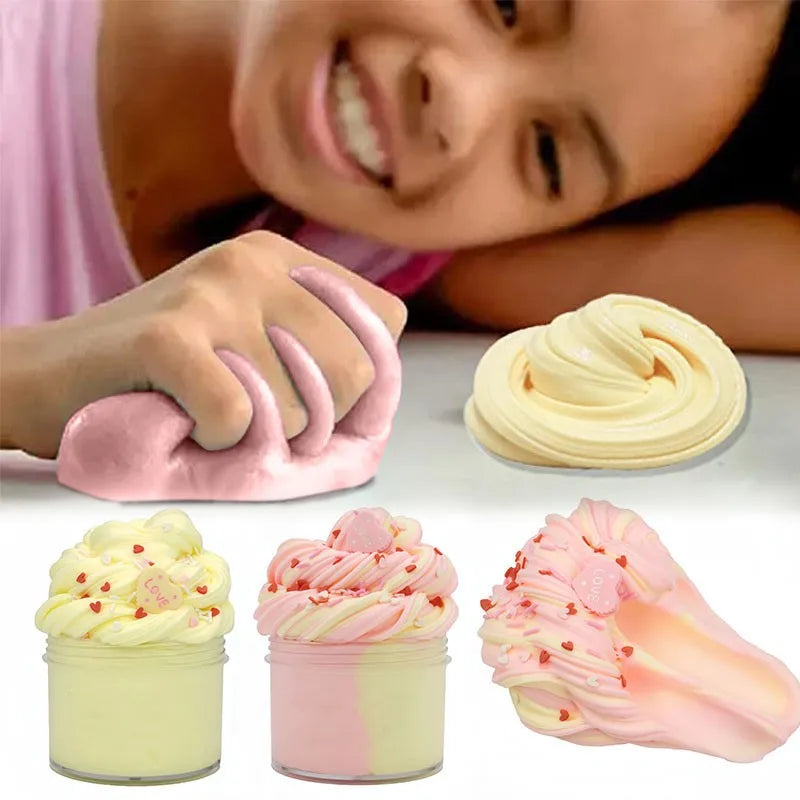 DIY Butter Slime Fruit Kit Soft Non-sticky Cloud Slime Scented Toy Kids Gift 70ml Relieve Pressure Education Rainbow Slime Craft Oasis Select