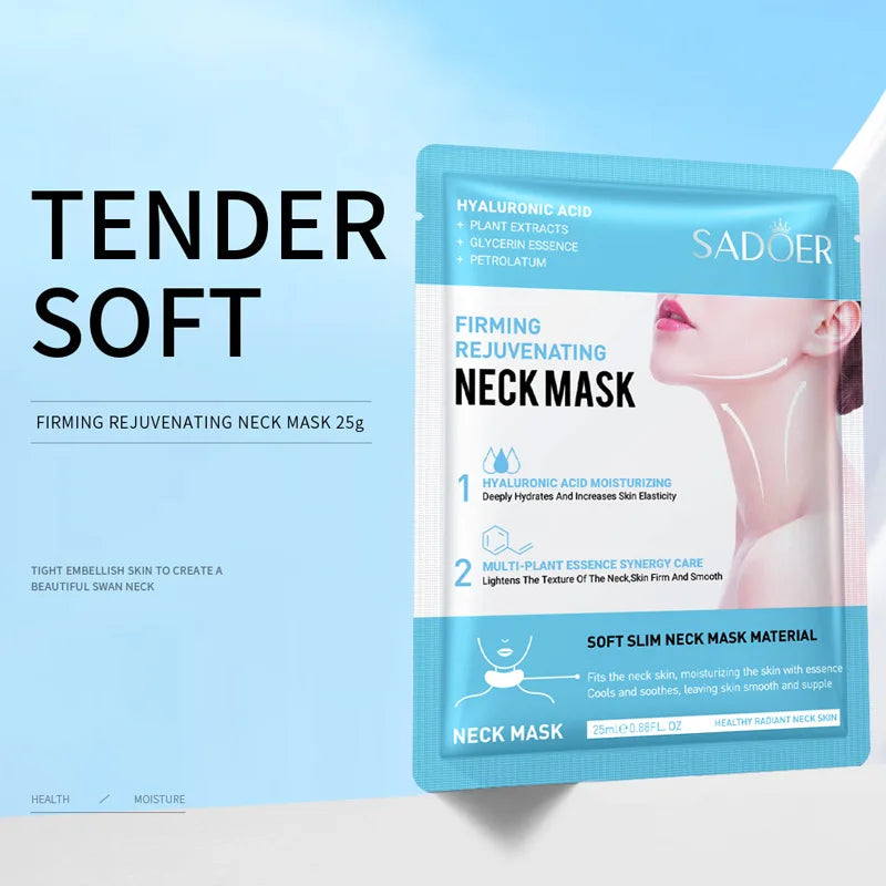 SADOER Hyaluronic Acid Collagen Neck Mask – Firm & Brighten Neck Sheet Mask Oasis Select