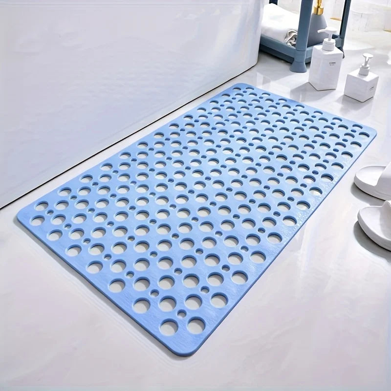 Non Slip Bath Mat & Shower Mat with Suction Cups & Drain Holes Soft Machine Washable Non Slip Bathtub mat Shower Mats for Inside Oasis Select Blue 16.93 x 29.53 inches