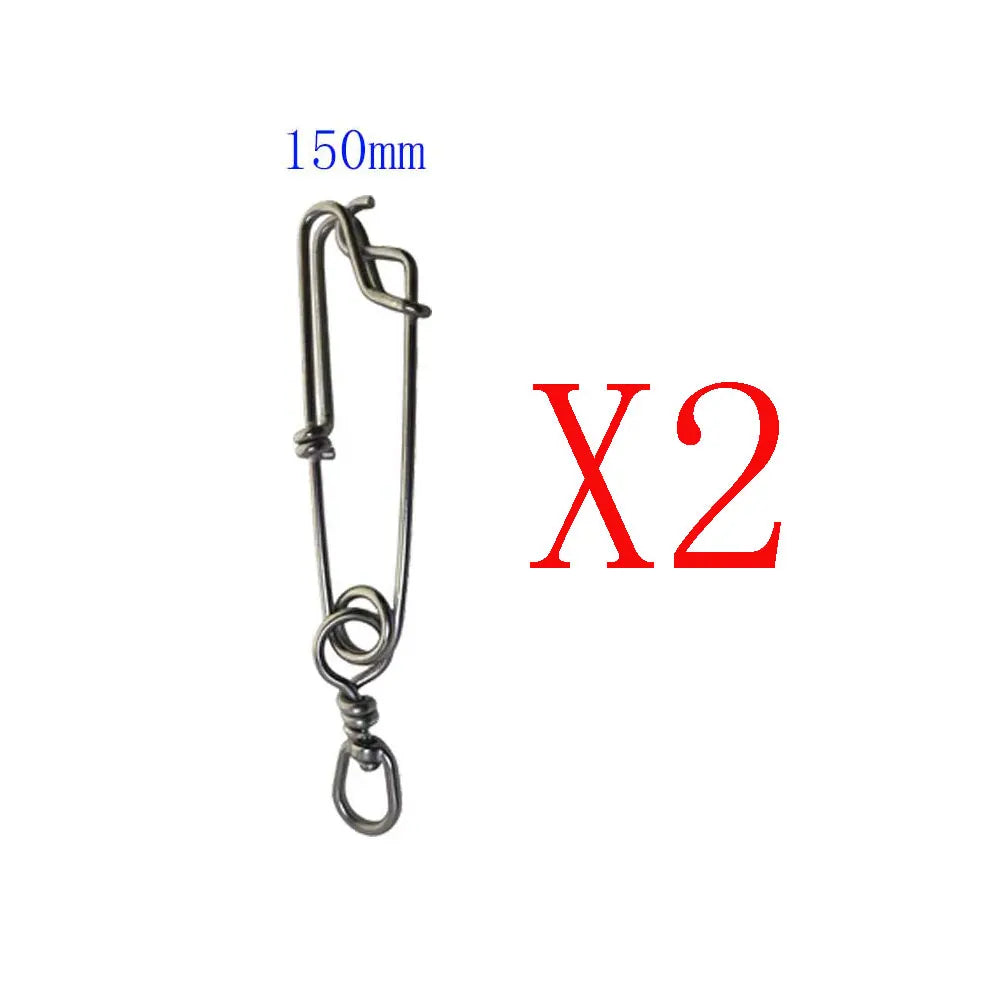 2PCS Stainless Steel Tuna Fishing Clip Snap with B.L Swivel for Spearfishing Long Line Fishing Accessories Fishing Tools Oasis Select 150mm