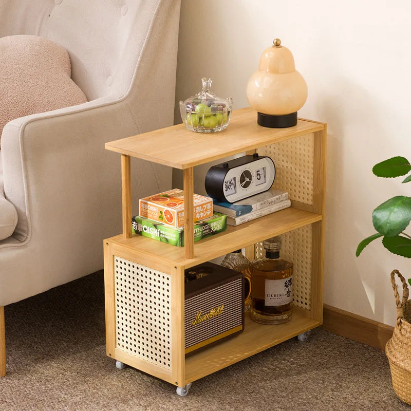 Movable pulley modern simple coffee table household storage side cabinet new sofa side table Oasis Select