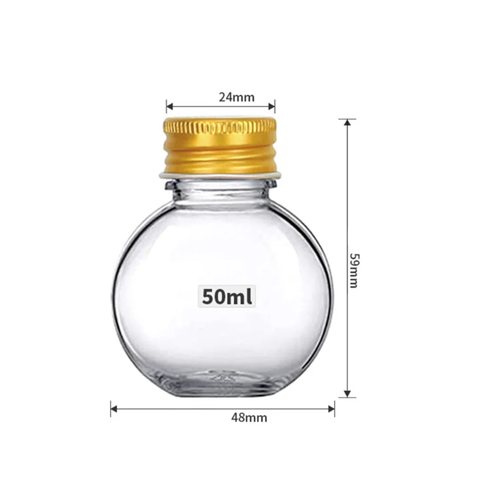 10Pcs Christmas Booze Balls-Xmas Fillable Booze Tree Ornaments-Clear Plastic Xmas Hanging Pendant 50ML Candy Juice Bottle Oasis Select