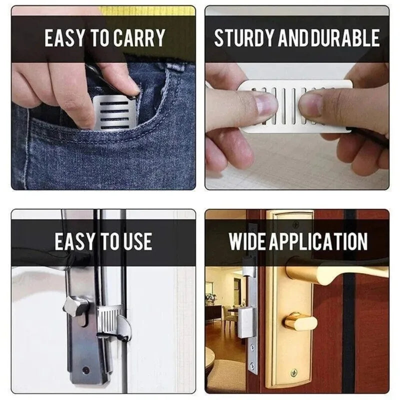 1pcs Portable Door Lock Safety Latch Travel Privacy Device for Hotel Bedroom and Temporary Security Use Doorstop Oasis Select