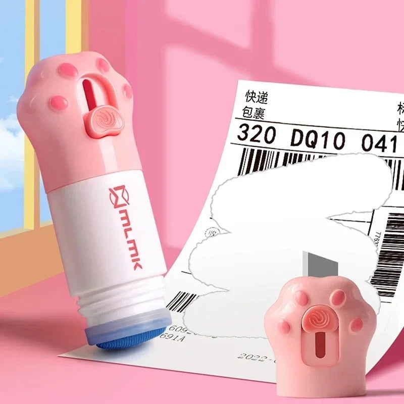 Cat Paw Thermal Paper Correction Fluid with Knife Parcel Box Opener Home Anti Peep Identity Information Privacy Protector Eraser Oasis Select