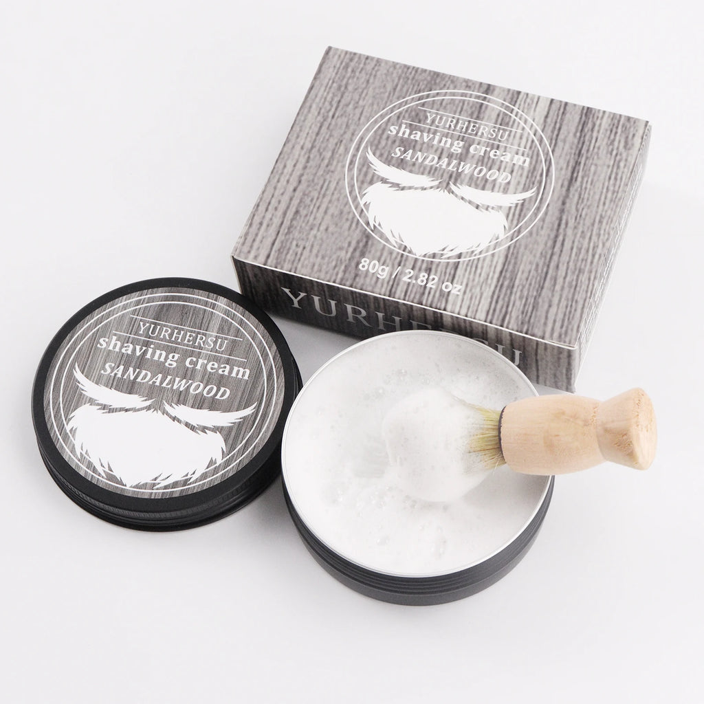 YURHERSU Sandalwood Shaving Soap 80g – Natural Glycerin for Men Shaving Soap Oasis Select