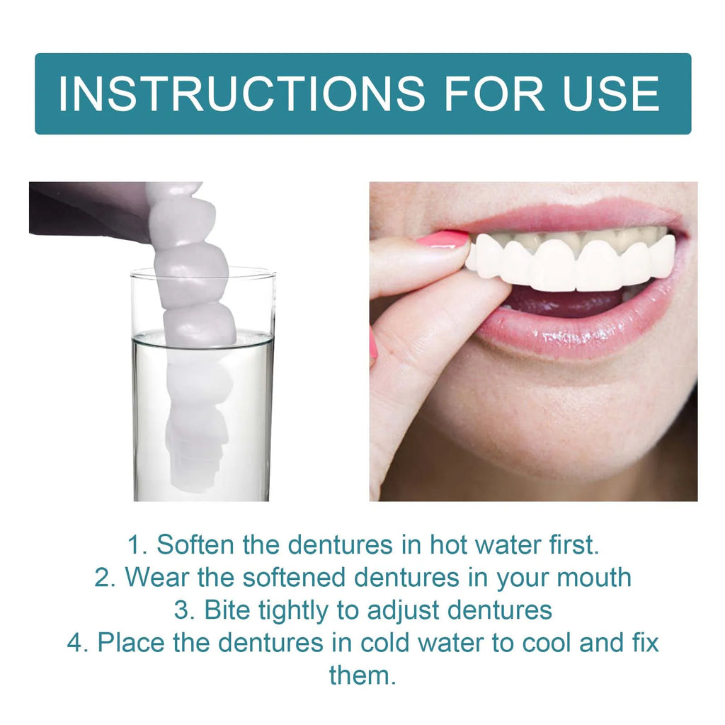EELHOE Silicone Snap-On Veneers – Upper & Lower False Teeth