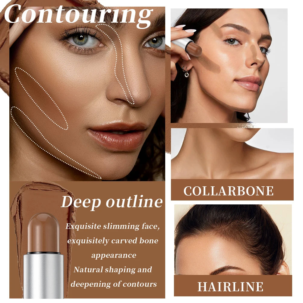 QIBEST 3-in-1 Highlight Blush & Contour Stick | All Skin Tones