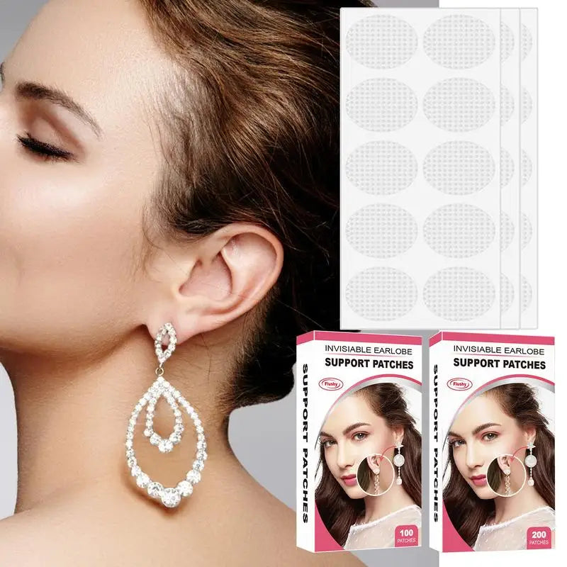 Clear Earring Support Patches Invisible Ear Lobe Protectors For Heavy Earrings Earring Ear Support 100Pcs/200Pcs Heavy Earrings Oasis Select