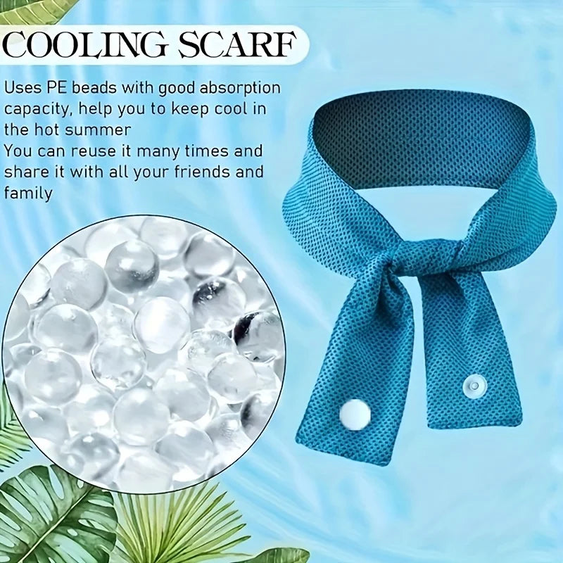 Cooling Ice Scarf, Ice Scarf, Sweat Wipe, Outdoor Ice Belt Sports Headscarf Cooling Ice Scarf Oasis Select Blue