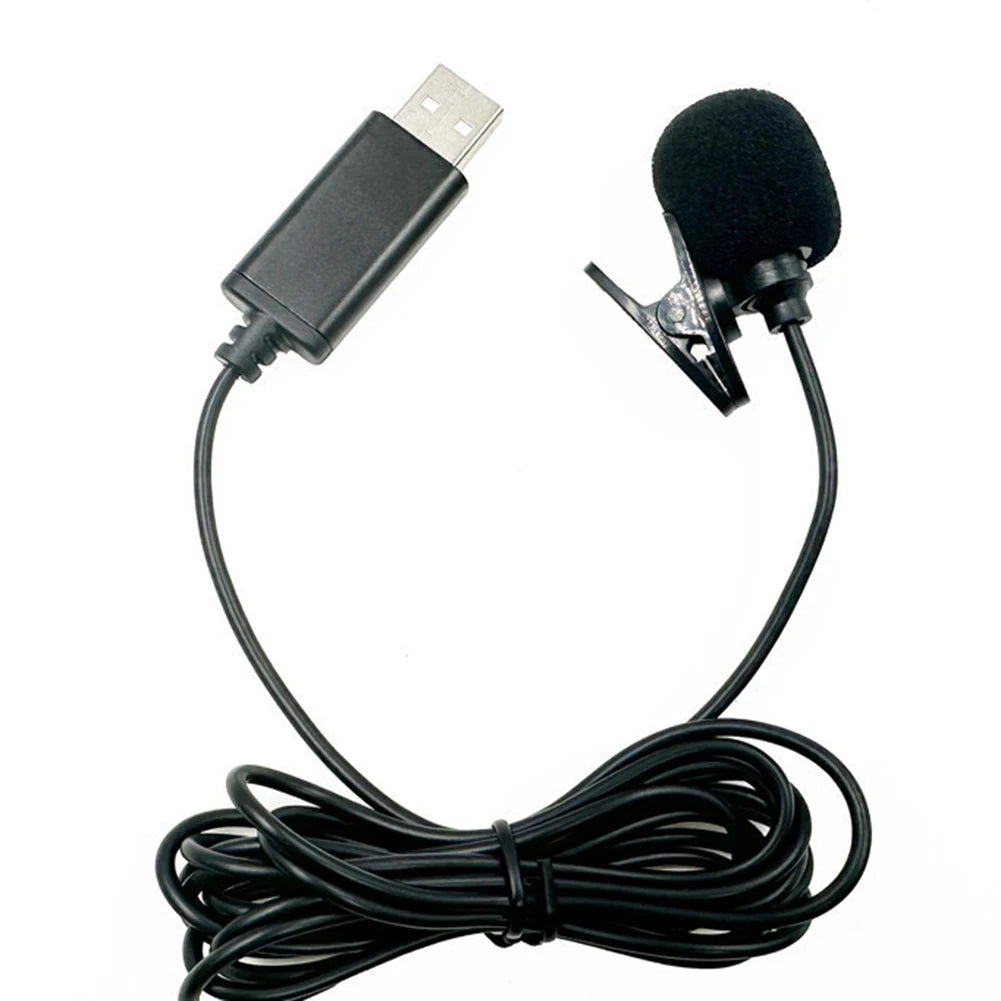 In-Car Recording Smartphone External Microphone Collar Clip Microphone 2m Black 360 Omni-Directional Audio Hands-Free Use Oasis Select