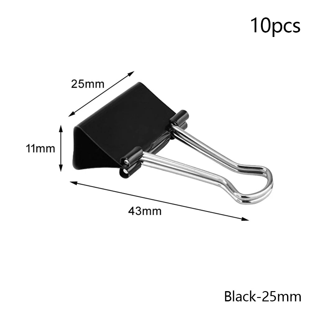 Metal Binder Clips 10-Pack – Fold Back Clamps 15–32mm