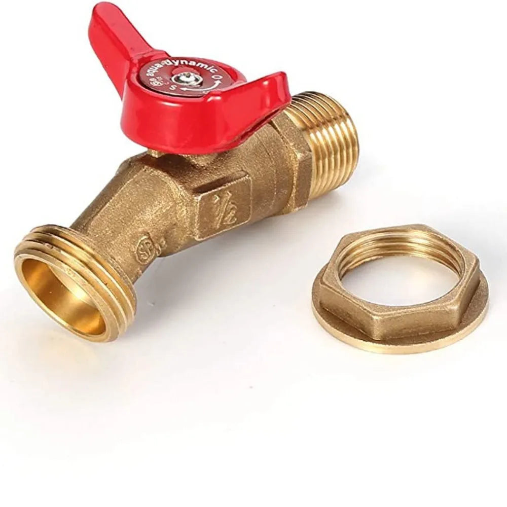 Brass Ball Valve Quarter Turn Water Tank Spigot Rain Barrel Valve with Bulkhead Fitting 1/2in Female 3/4in Male Thread Oasis Select