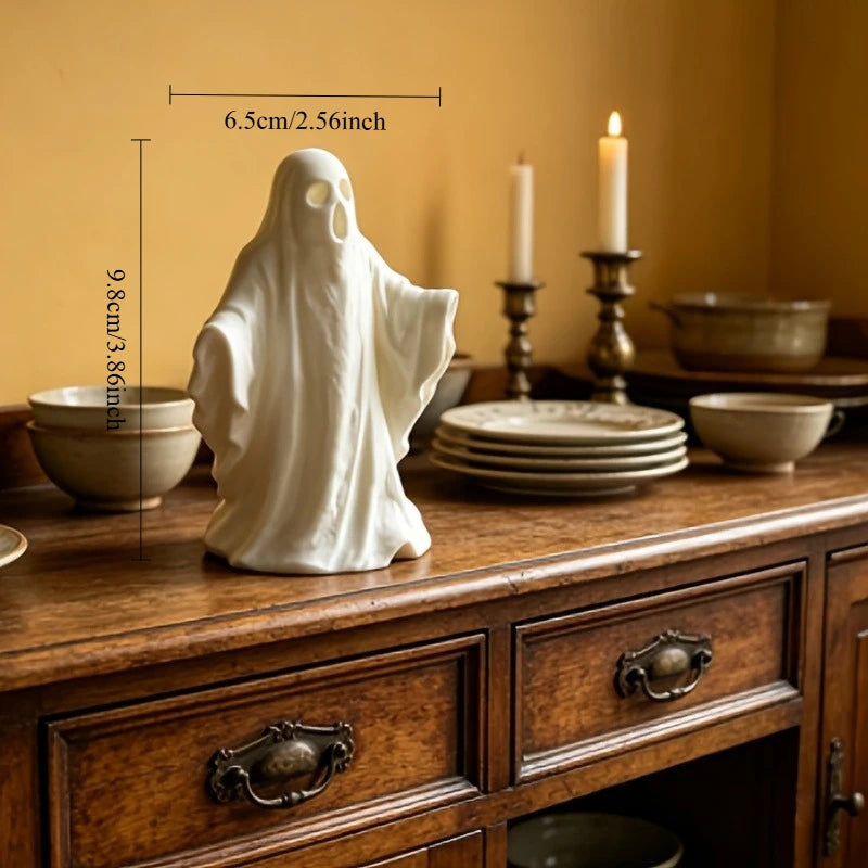 Minimalist Ghost Figurine 3D Printed Mystery Standing Spirit Statue Neutral Calm Ornament Table Decor for Living Room Home Gifts Oasis Select Standing Ghost White