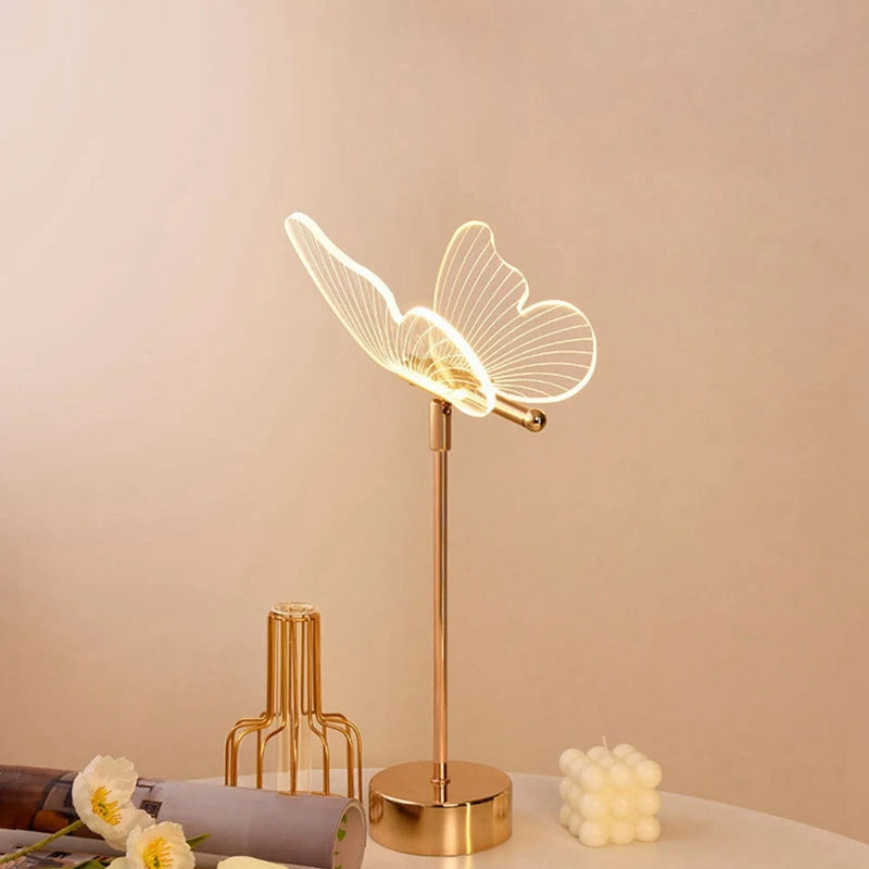 WISH Butterfly Table Lamp USB 1800 Mah Rechargeable Ambiance Night Lights 3 Color Light Changing LED Desk Lights Oasis Select