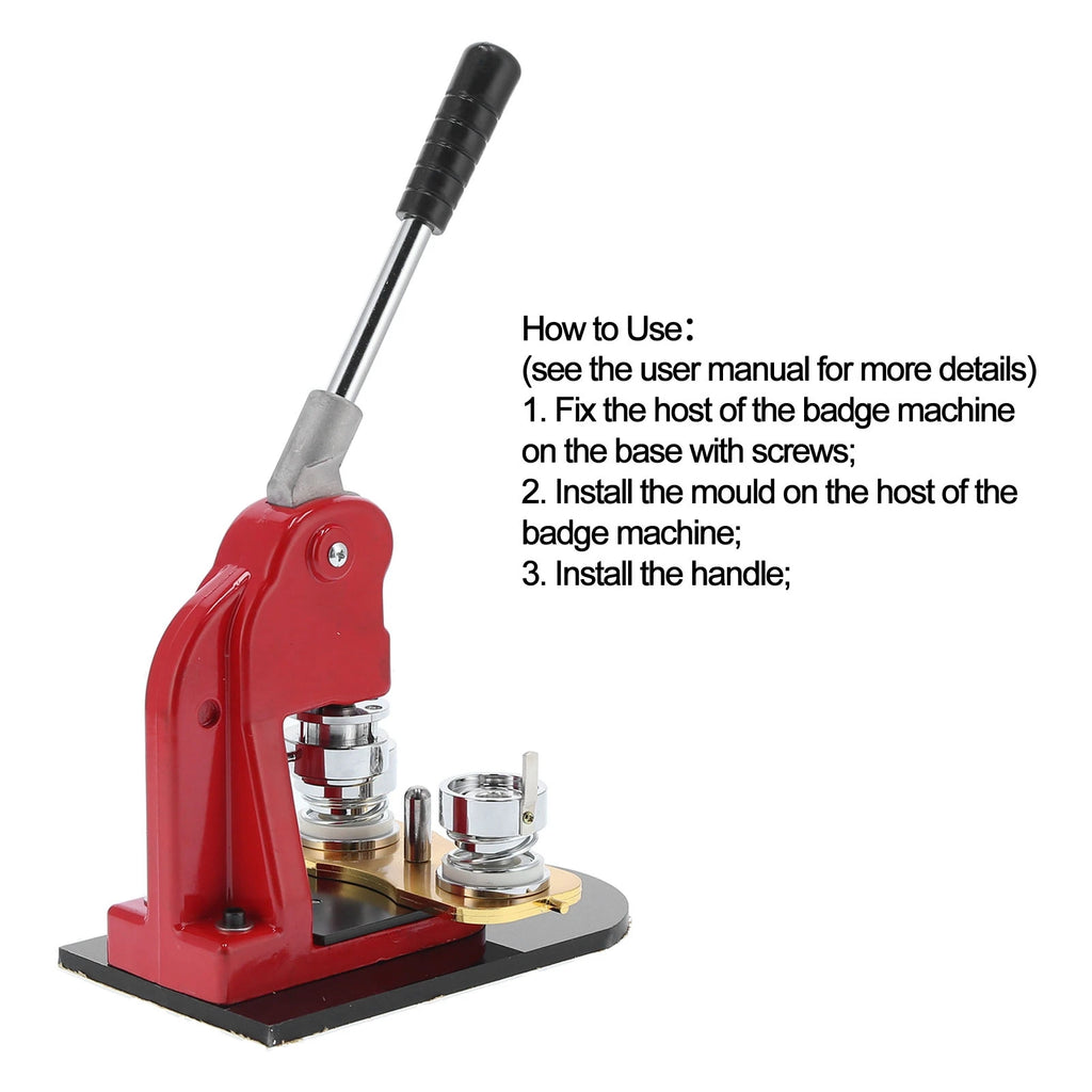 Button Making Press Machine Button Maker Badge Making Press Pressing Machine 25mm with 1000 Buttons for Household Oasis Select