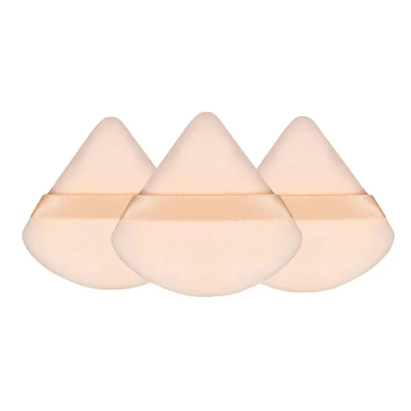 1/3/5/7/9pcs Velvet Cosmetic Powder Pufff Makeup Sponge Puff Dry Use Triangle Makeup Puff Women Soft Smooth Face Makeup Tools Oasis Select 3pcs Beige