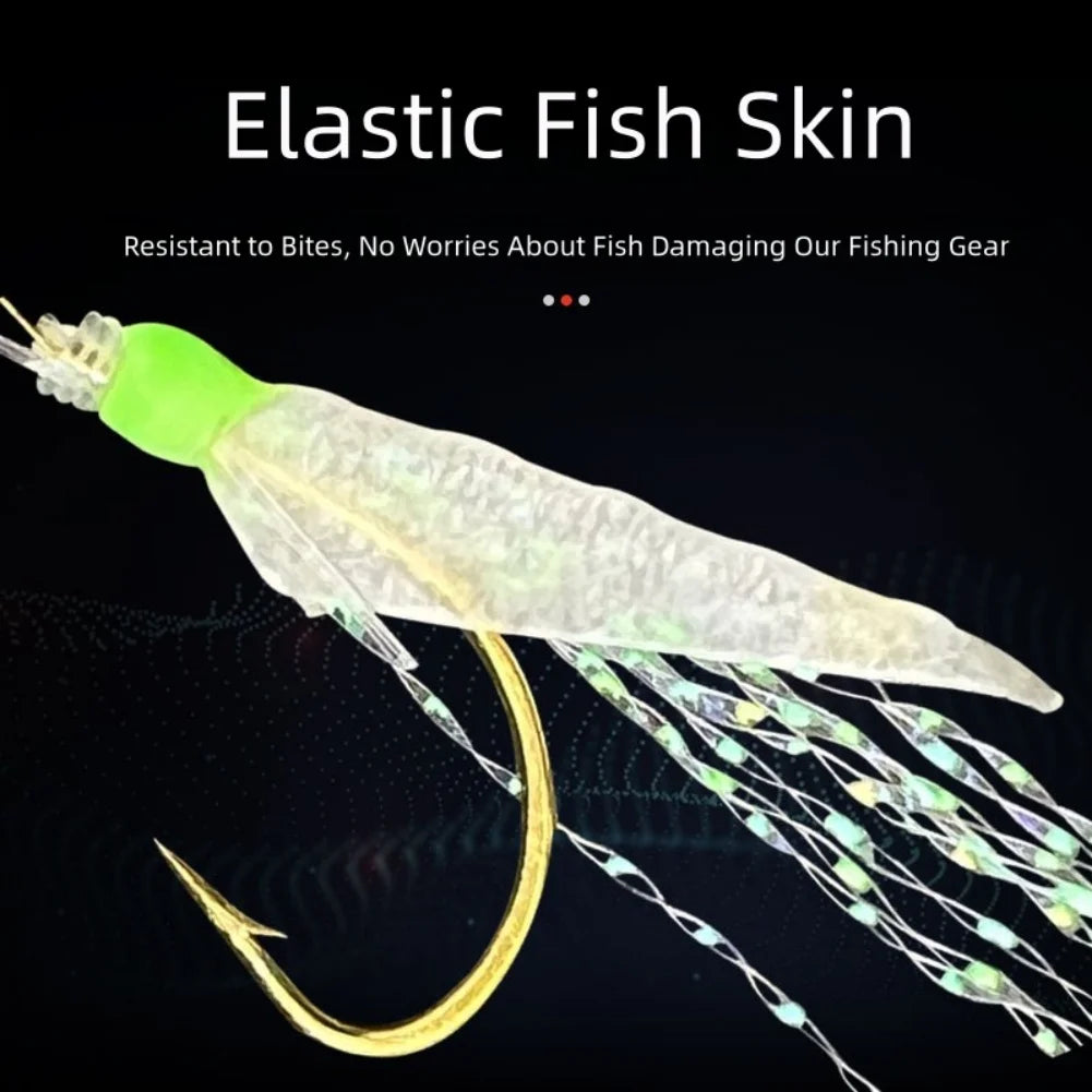 Fishing Rigs 6pcs with Biomimetic Velvet Mackerel Feathers and Luminous Hooks for Bass Cod Freshwater For Sabiki Fishing Oasis Select