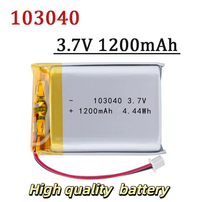 103040 3.7v 1200mAh High Capacity Li-ion Lipo Cells Lithium Li-Po Polymer Rechargeable Battery For Bluetooth GPS MP3 Recorder Oasis Select