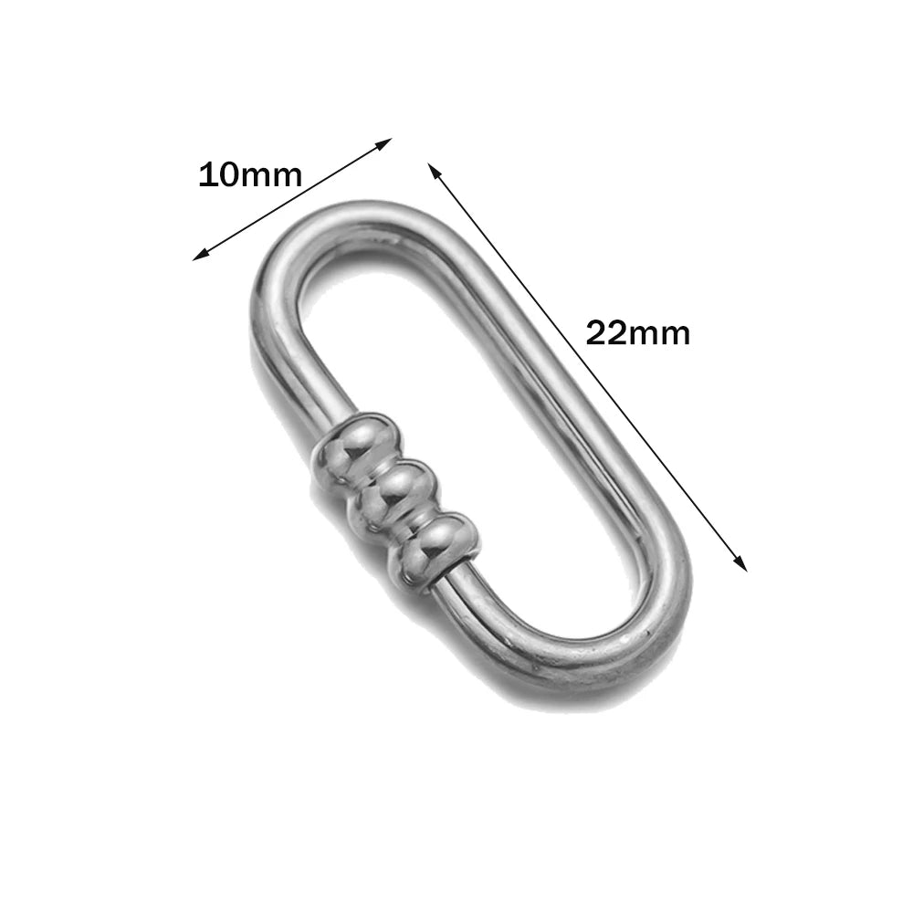 5pcs/Lot Stainless Steel Fastener Carabiner Screw Clasps Connectors For DIY Neckalce Bracelet Keychain Jewelry Making Supplies Oasis Select W