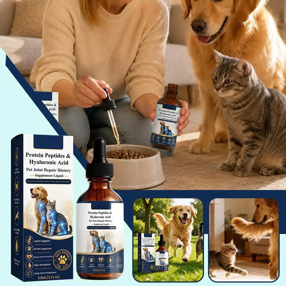 60ML Dog Joint Supplement Liquid Natural Protein Peptides & Hyaluronic Acid Dog Joint Support Improved Mobility For All Ages Dog Oasis Select