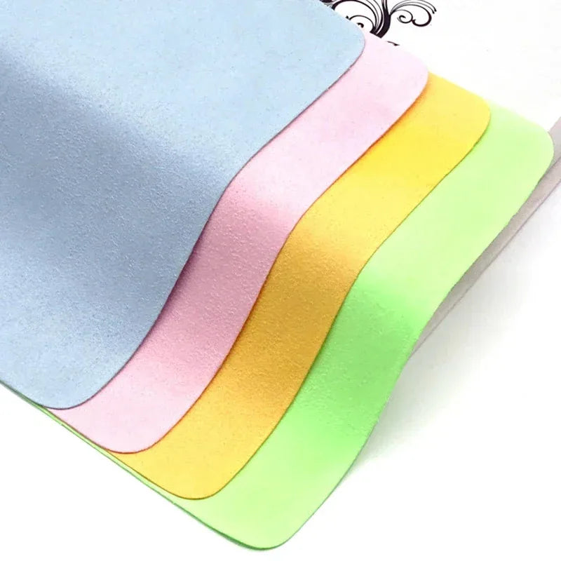 5pcs Suede Glasses Cloth Solid Color Microfiber Glasses Cleaner Cleaning Wipes Lens Phone Screen Microfiber Cleaning Cloth Male Oasis Select
