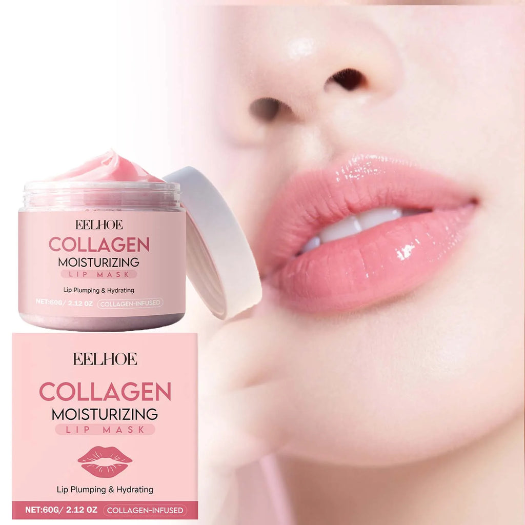 Collagen Lip Mask Overnight Repair Moisturizing Nourishing Treatment for Dry Flaky Lips Women's Lip Care Essential Fade Lip Line Oasis Select