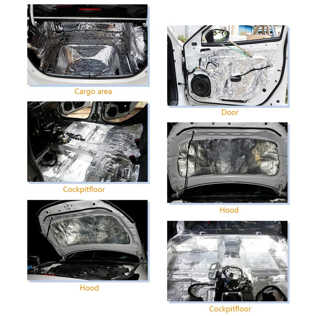 5/10MM Sound Deadener Heat Insulation Mat Car Van Sound Proofing Deadening Insulation Car Hood Insulation Silent Door Wall Oasis Select