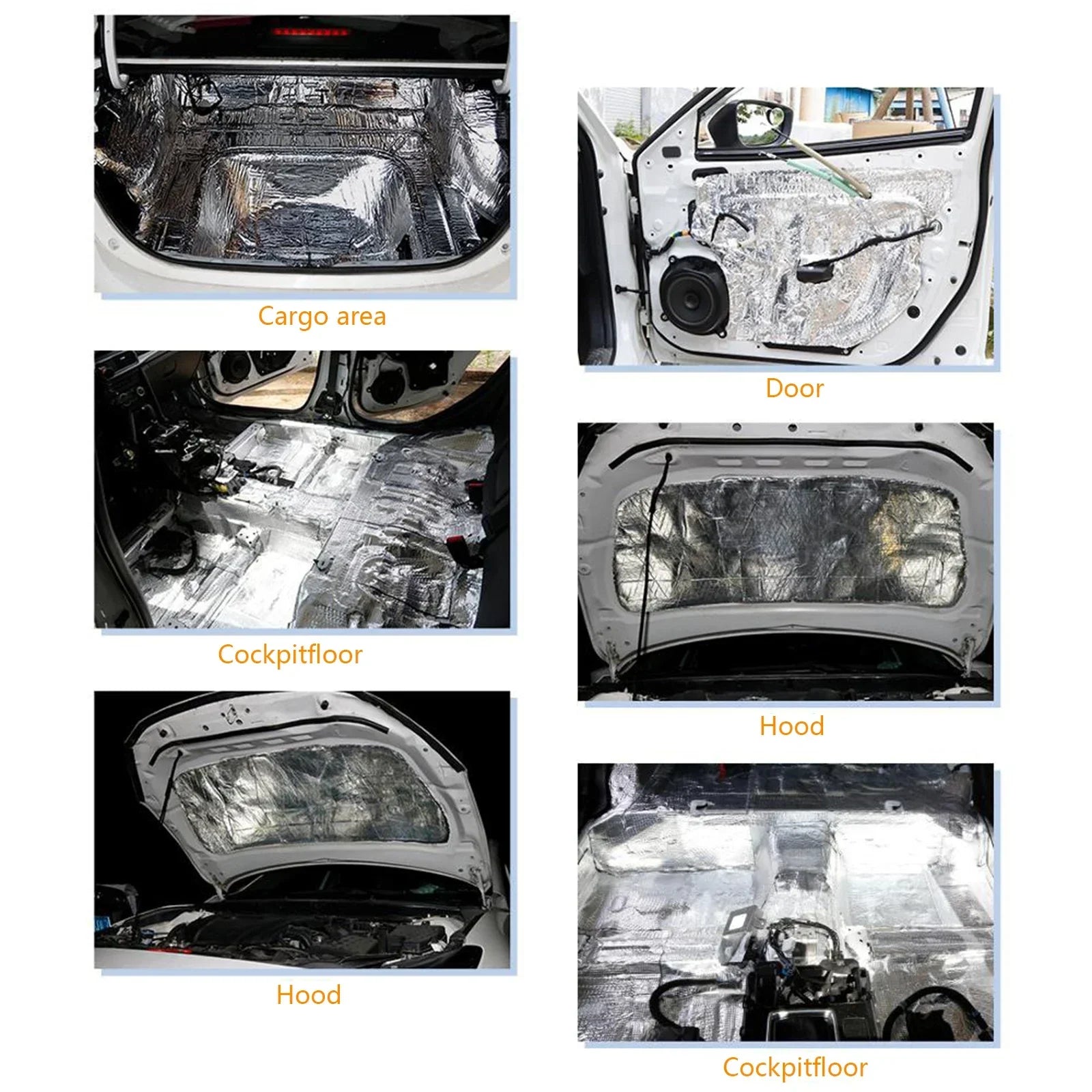 5/10MM Sound Deadener Heat Insulation Mat Car Van Sound Proofing Deadening Insulation Car Hood Insulation Silent Door Wall Oasis Select