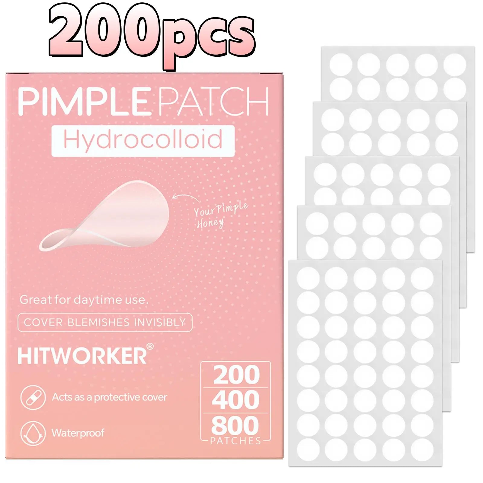 800/400/200 pieces/box of acne patches - non-alcoholic, used to absorb acne secretions, non irritating, essential for acne care Oasis Select 200pcs