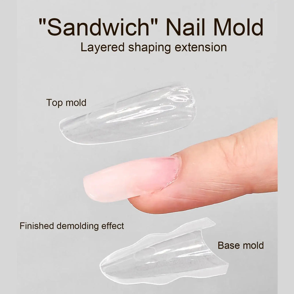 Nail Forms 180Pcs Building Nail Mold Tips Nail Extension Form Full Cover Nails Art Extend Builder Mold False Manicure Tool Oasis Select
