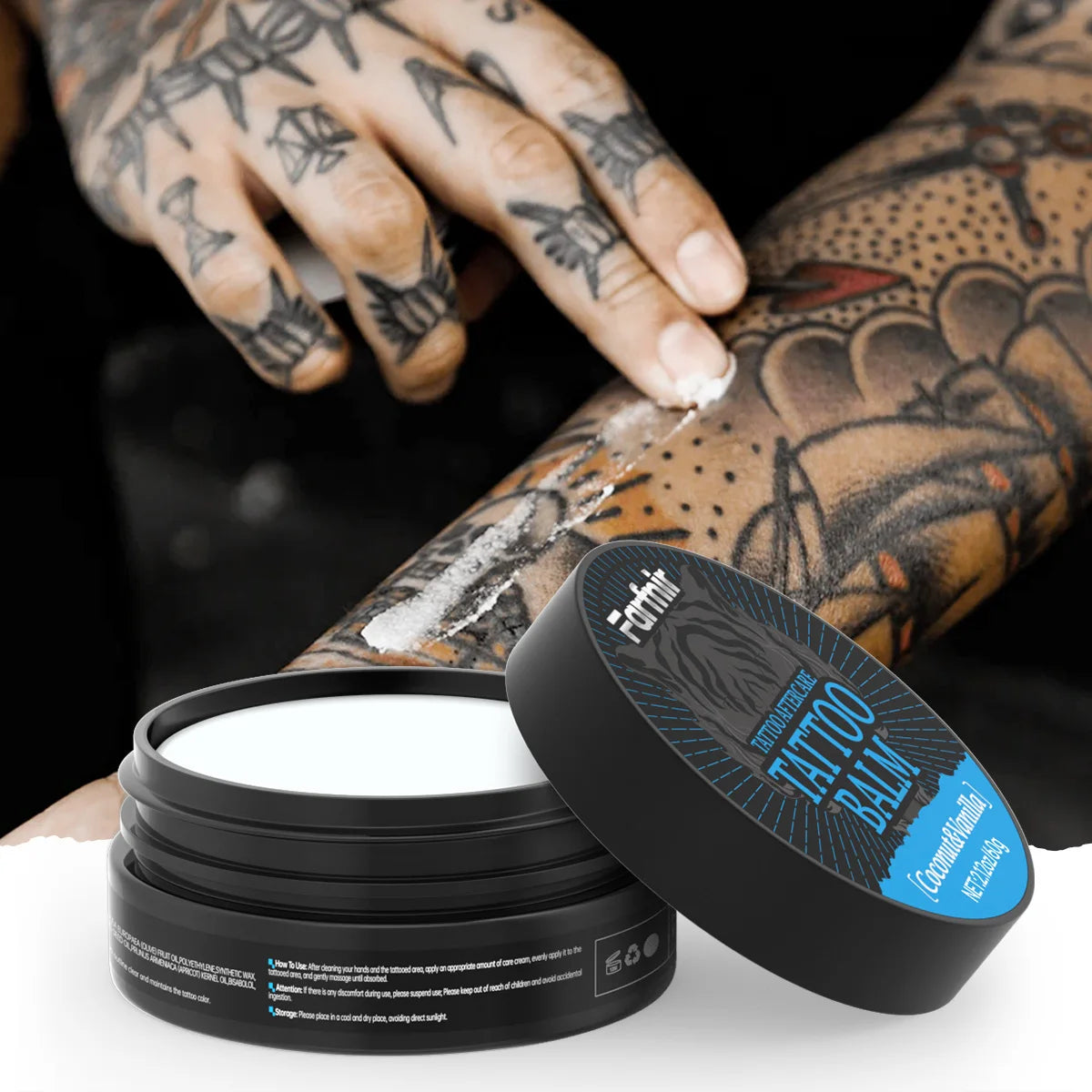 TATTOO BALM Cream Moisturizing Nourishing After Tattooing Brightens Lasting Color Fixation Enhances Protection Color, Gentle Oasis Select