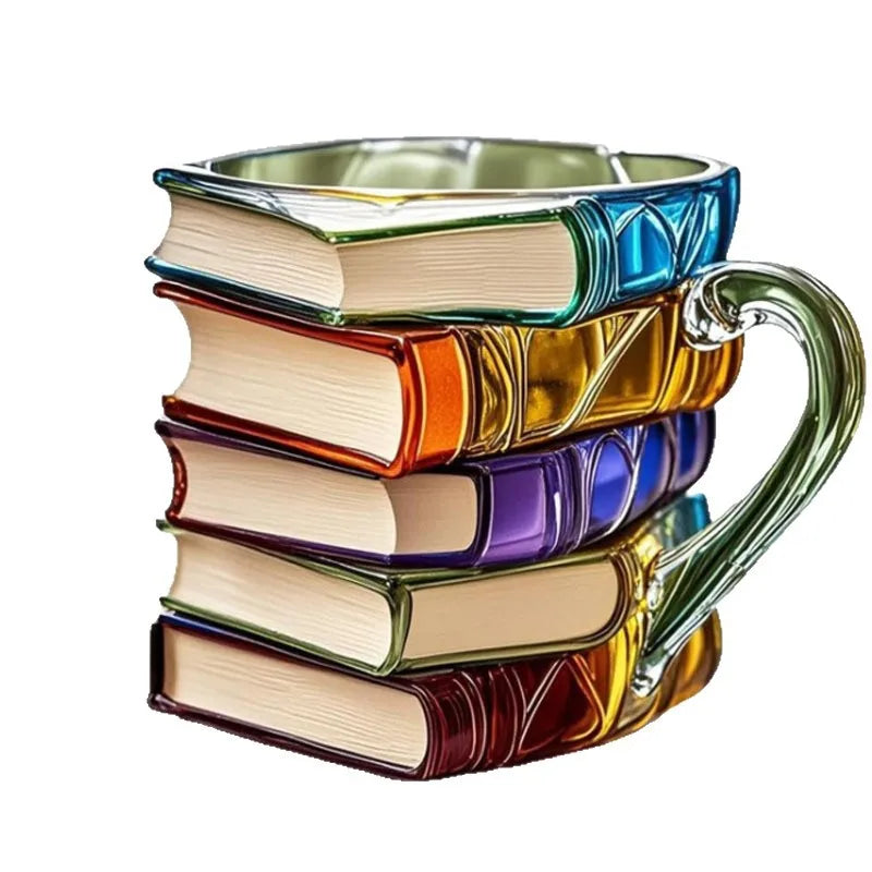 Artistic Painted Book - Shaped Mug | Unique Coffee Cup Decor Oasis Select