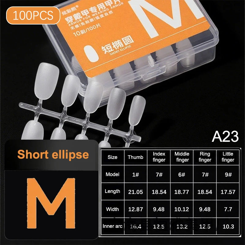 100pcs Clear Press-On Nail Tips – Full Cover Ultra-Thin False Nails